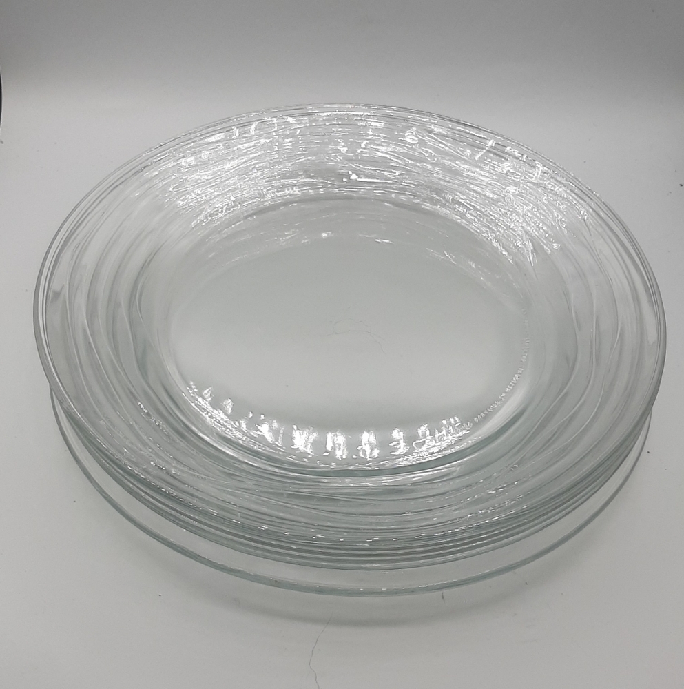 Vintage Libbey Duratuff Clear Glass 10.5" Dinner Plate Lot of 6 Made in Mexico